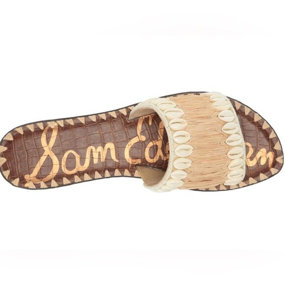 Sam Edelman Sandals Tan Cream Shell - Picture 2 of 9